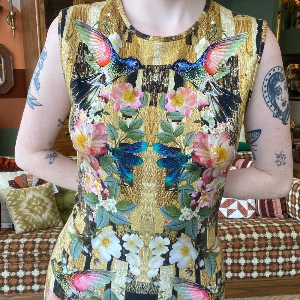 Alexander McQueen Resort Hummingbird Dress - Picture 2 of 6